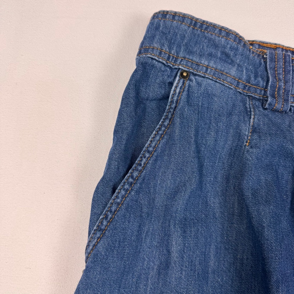 Sezane Clarine Denim Skirt Women FR 42/US 10 Button Front Midi Organic Cotton - Picture 5 of 8
